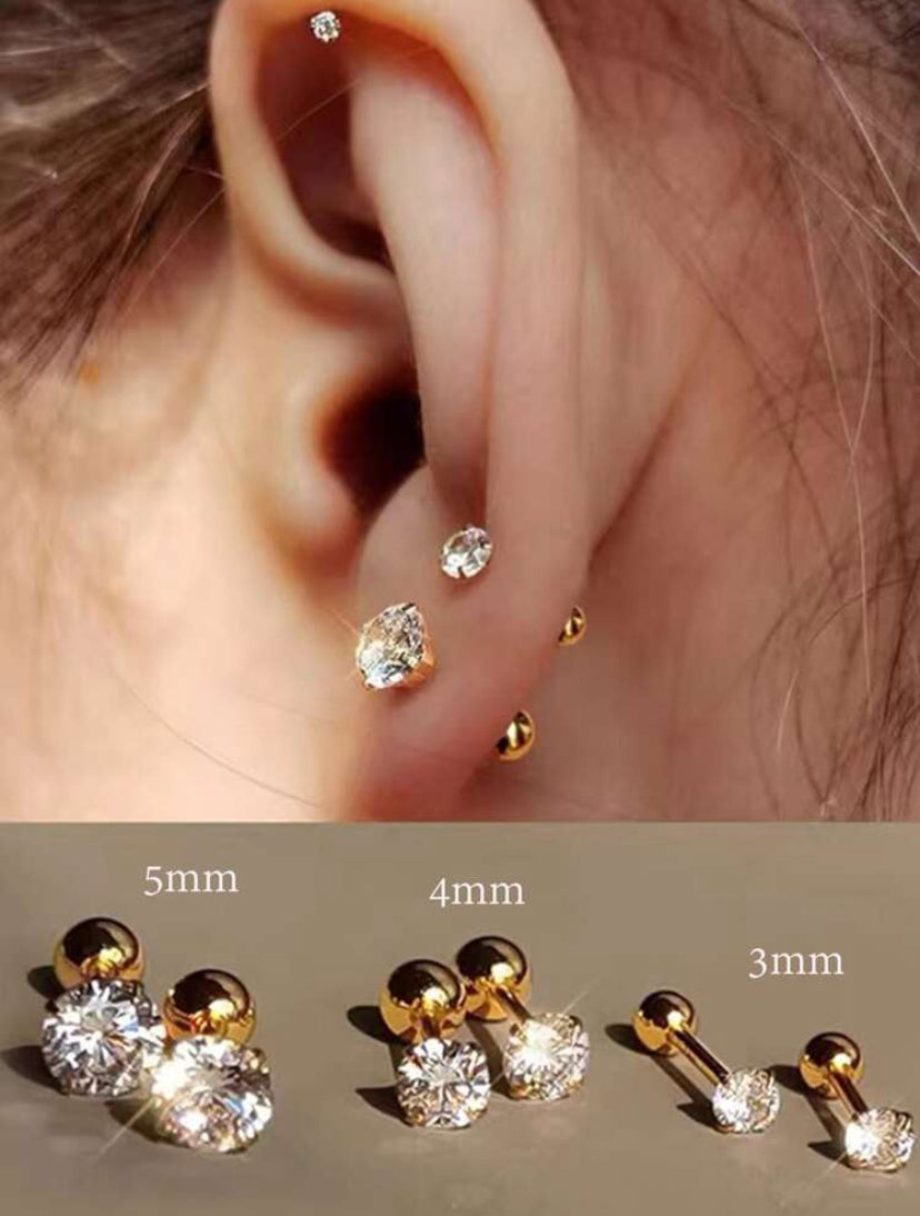 Round Zirconia Stud