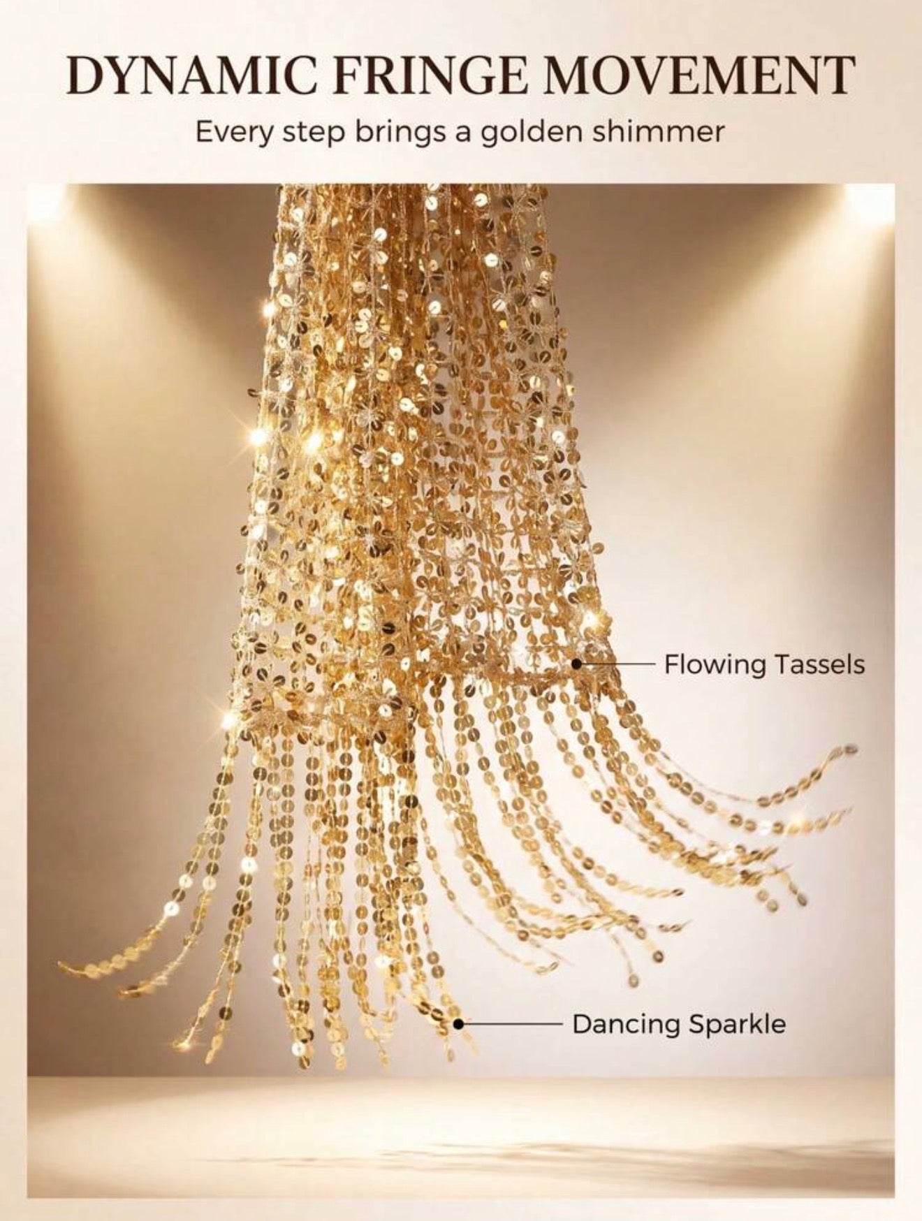 Shiny Sequin Decorated Scarf