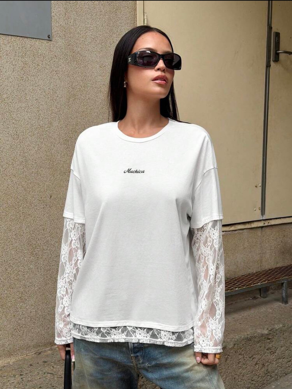 Lace Patchwork White Top