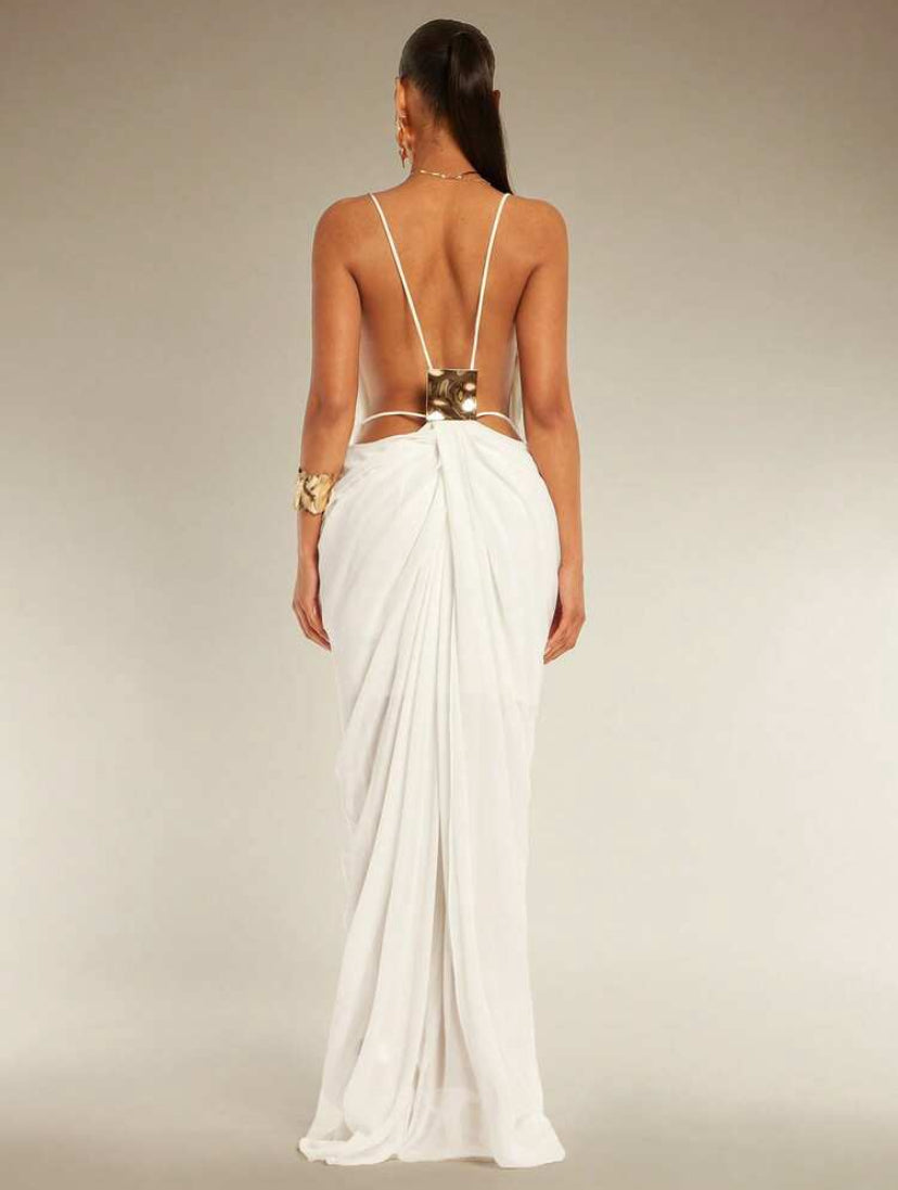 Oversized backless dress