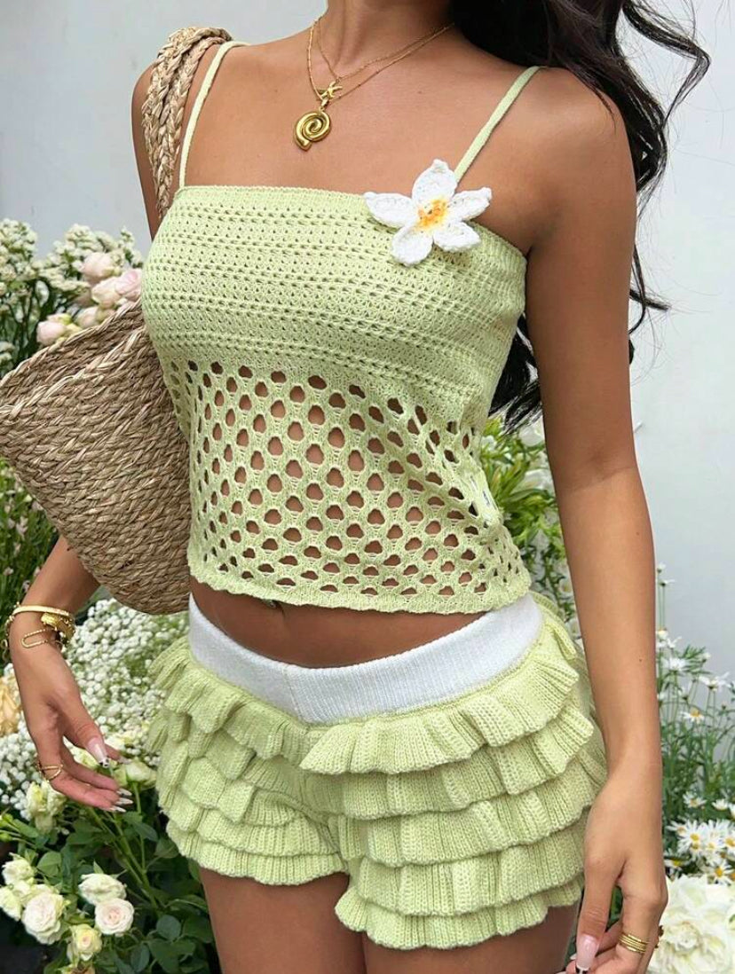 Ruffle Short Floral Set