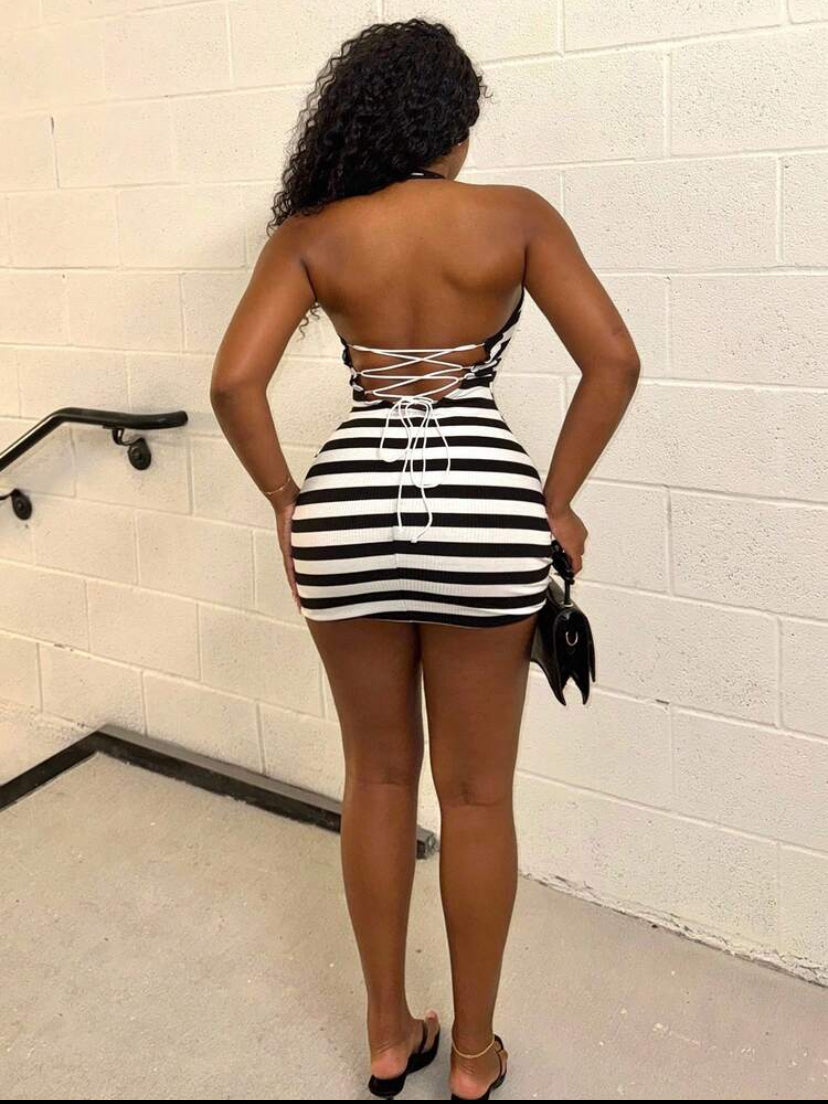 Striped mini dress