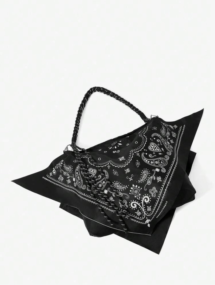 Scarf Decor Hobo Bag