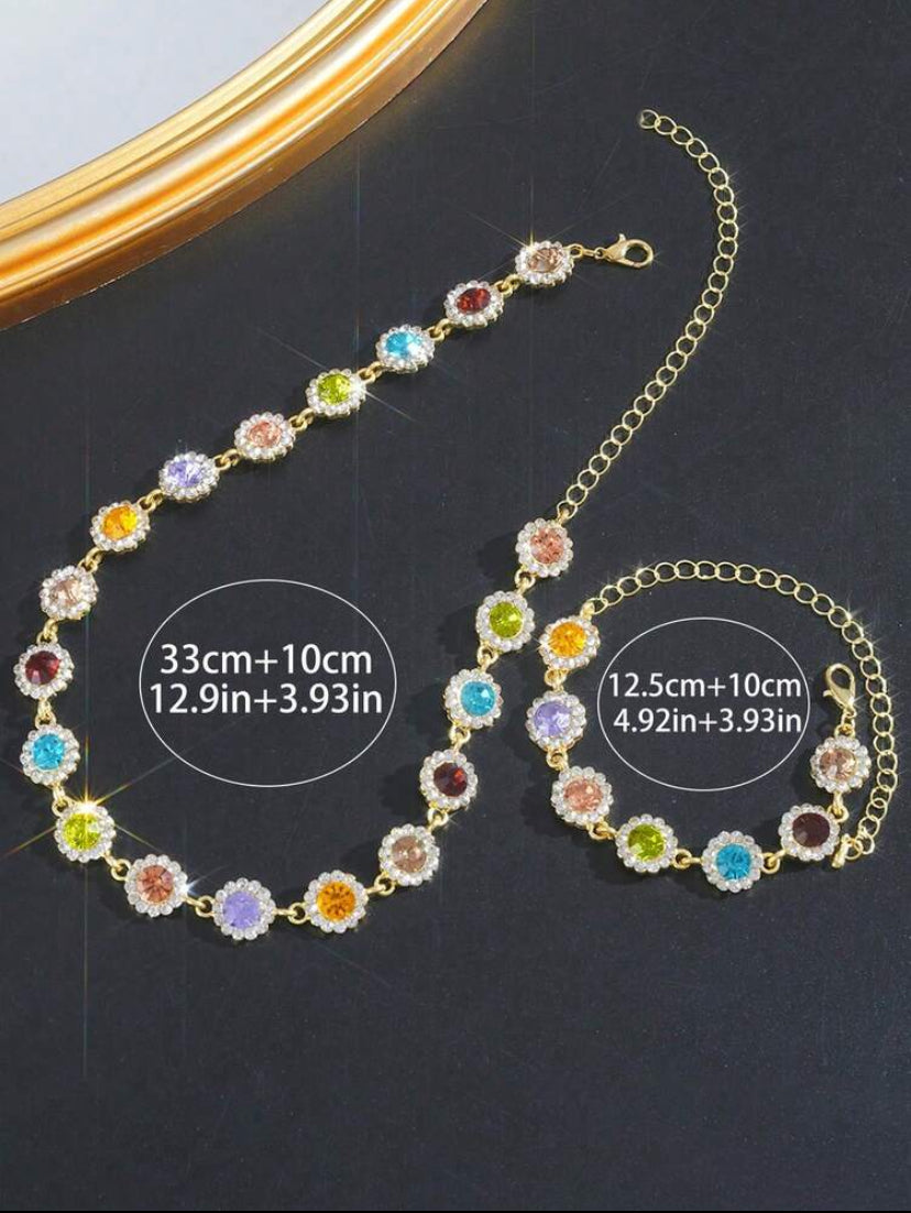 Rainbow Stones Jewelry Set