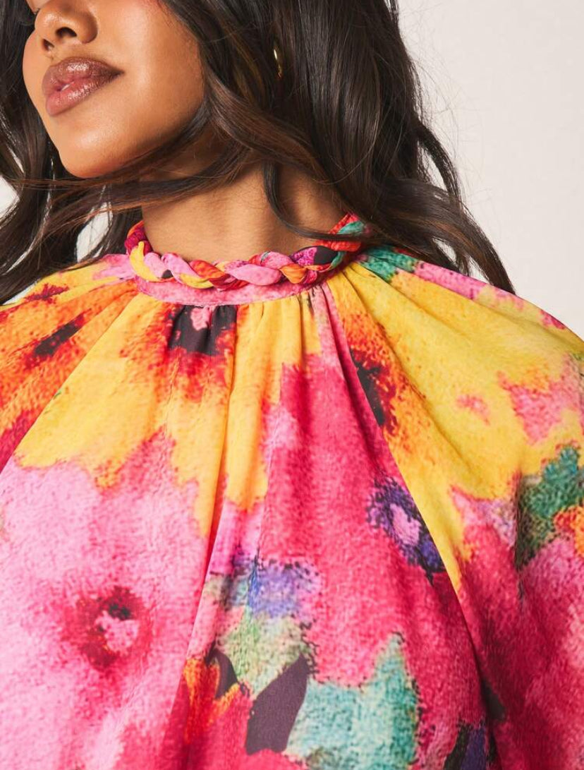 High Neck Mini Dress