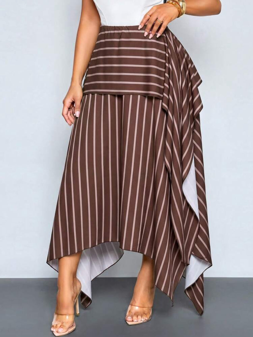 Brown Striped Skirt