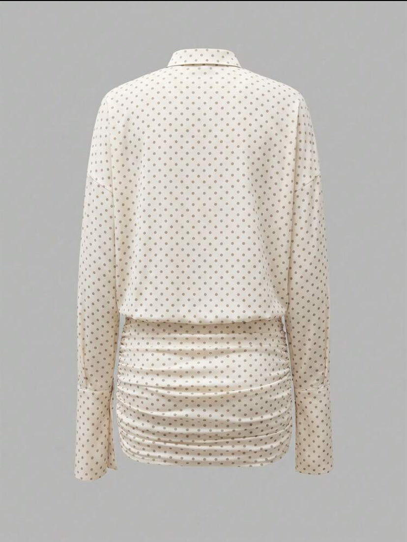 Dot Print Shirt Dress