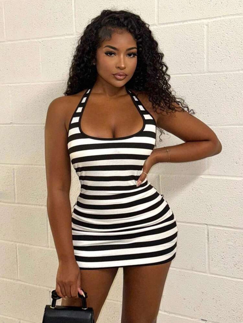 Striped mini dress