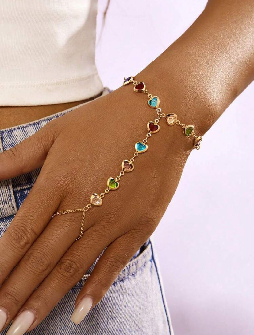 Crystal Heart Hand chain