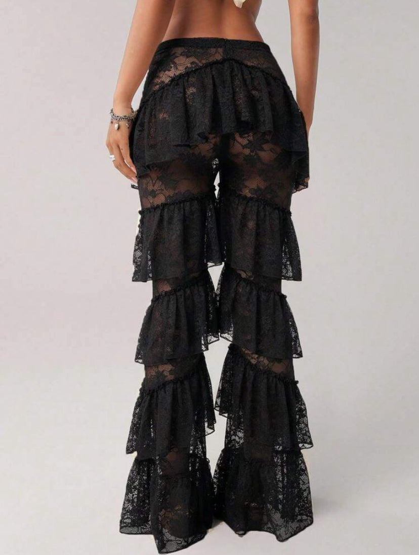 V- Front Ruffle Pants