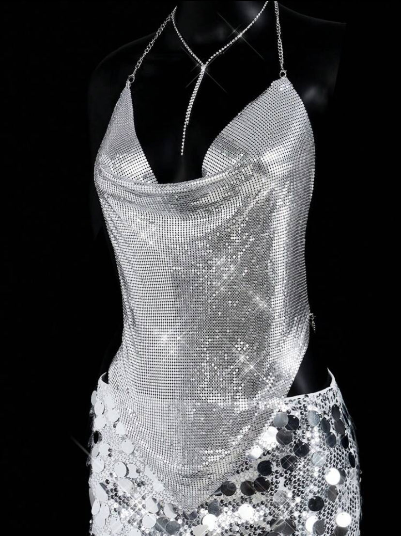 Backless Rhinestone Camisole