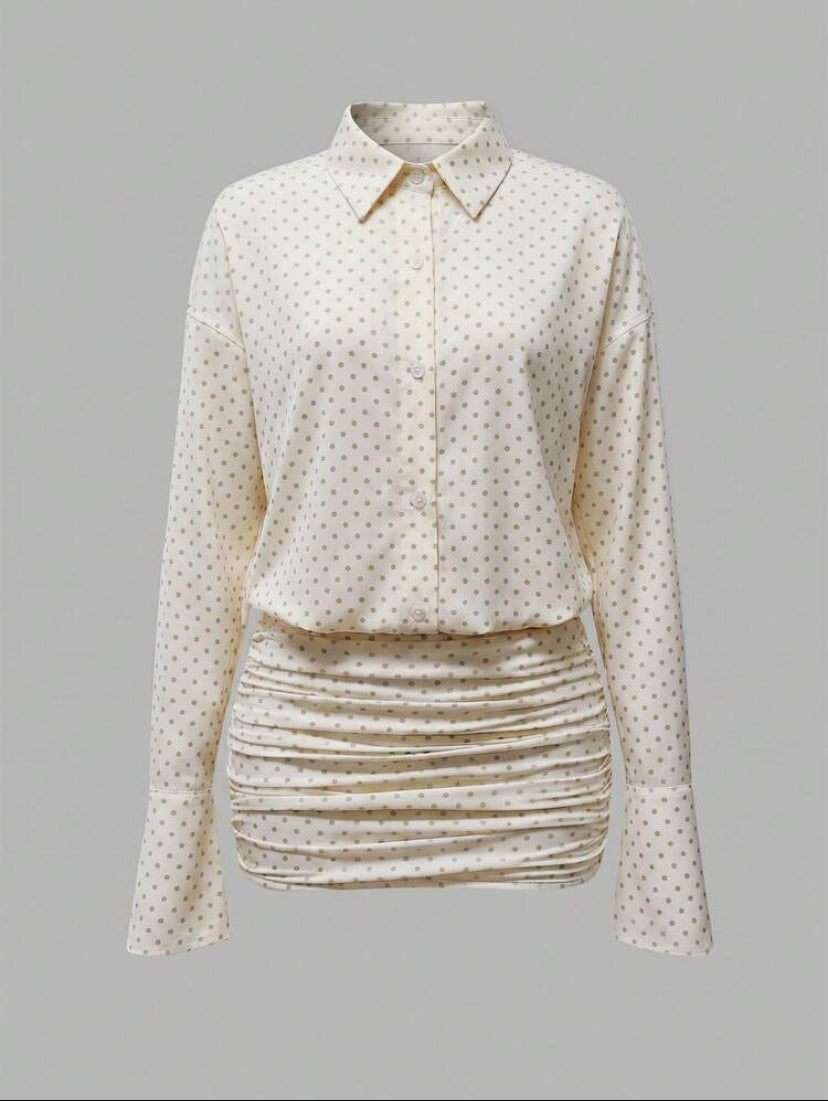 Dot Print Shirt Dress