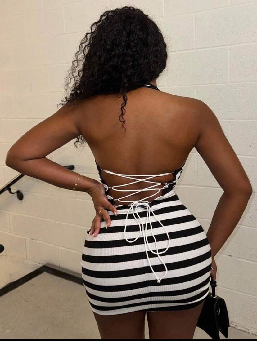 Striped mini dress