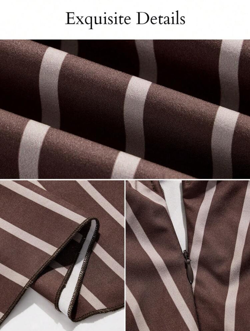 Brown Striped Skirt