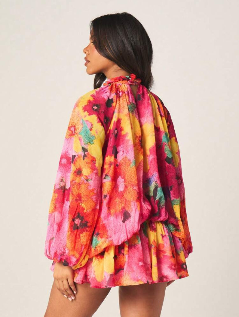 High Neck Mini Dress