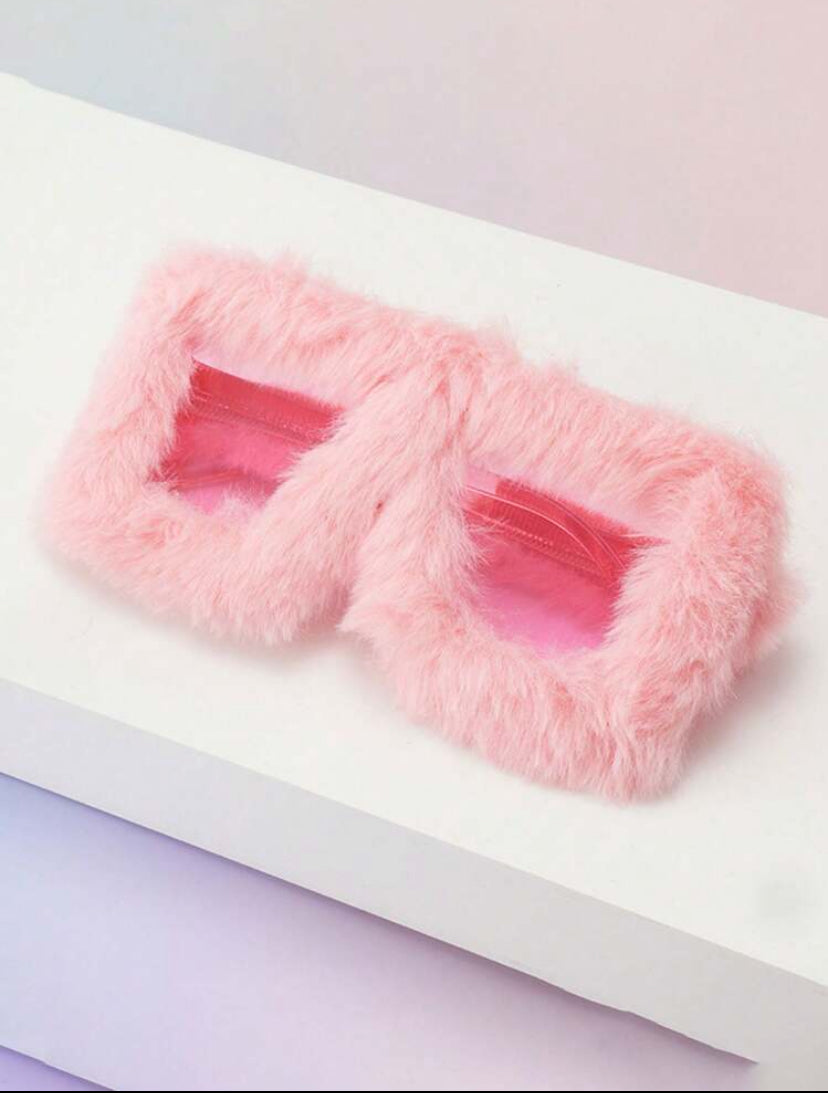 Furry Square Frame Glasses