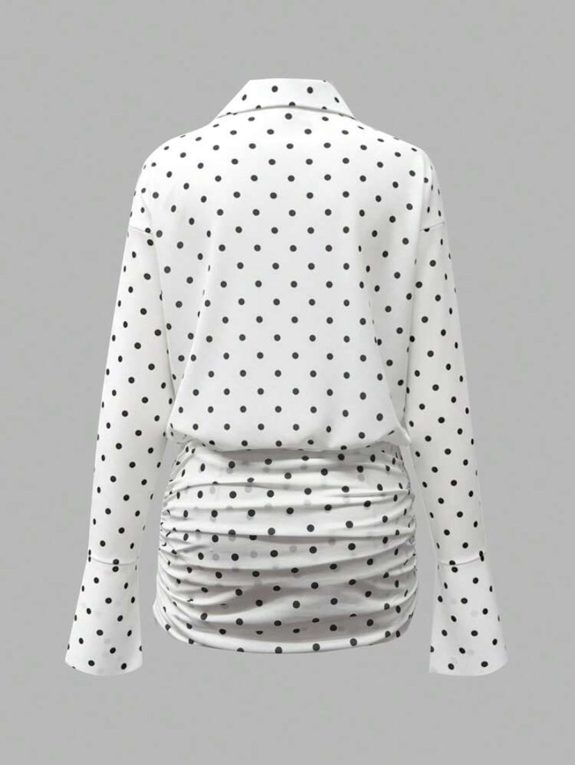 Dot Print Shirt Dress