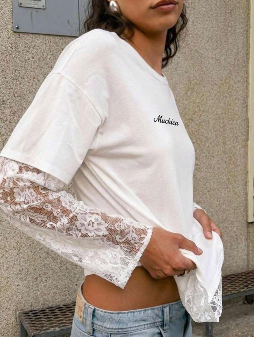 Lace Patchwork White Top