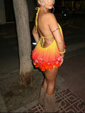 Gradient Halter Ruffled