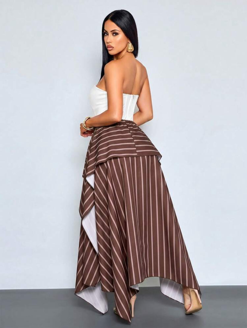 Brown Striped Skirt